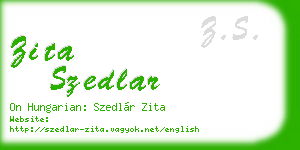 zita szedlar business card